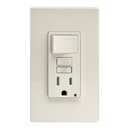 Leviton Leviton SmartlockPro 15 amps 125 V Light Almond Outlet/Wallplate 5-15R 1 pk C26-GFSW1-00T